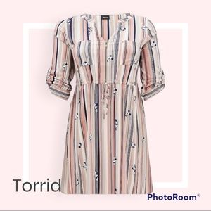 Brand New Torrid Disney Minnie Mouse Striped Shirt Dress